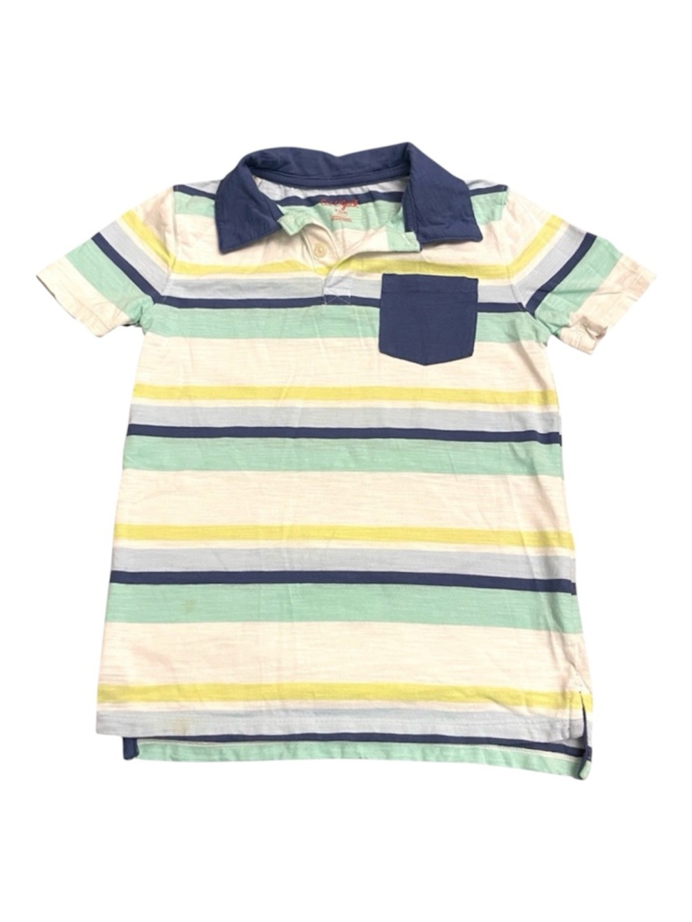 Striped Kids Polo Shirt - Blue, Green, Yellow